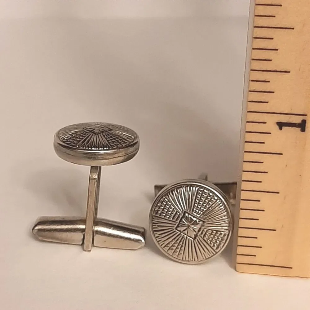 Vintage Silver Tone Men Pat. Pend. Marked Cuff Links